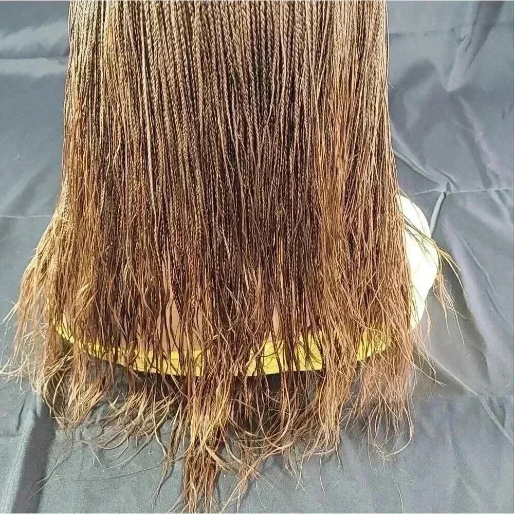 Handmade Auburn Ombre Braided Lace Wig Micro millions braids, medium. YASSINE - Picture 15 of 15